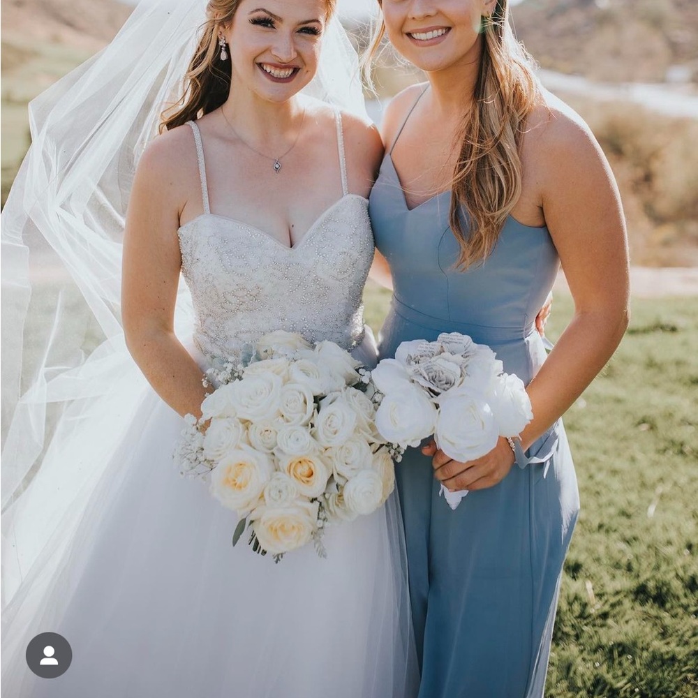 Azazie Naeem dusty blue bridesmaid dresss